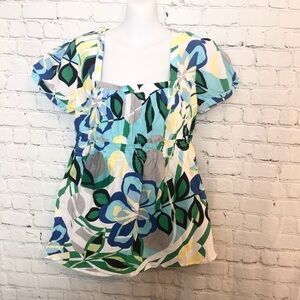 ❗️SOLD❗️Blue Green White Floral Print Short